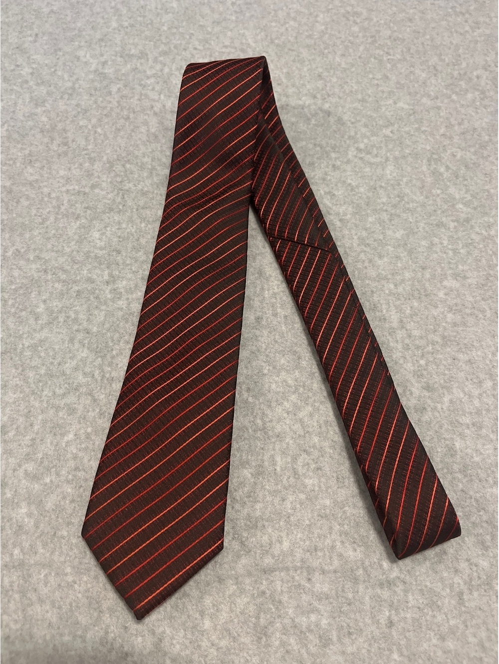 Vintage JF J Ferrar Striped Red Black Tie 60”